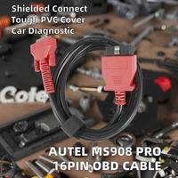 Cable de Diagnóstico para Automóvil Autel MaxiSys MS908 PRO de 16 Pines OBD II con Blindaje Trenzado, Revestimiento de PVC y Conectores VGA de 1.5 m