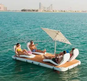 Summer holiday sea activities pvc material platform water inflatable dock floats