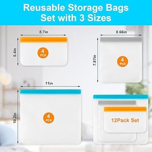 HuamaohengchunReusable Freeze Bags DishwasherSafe, Leakproof Food Storage Bags, Silicone Bags for Food Storage Home Organization - Product Image 2
