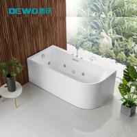 Petite baignoire en acrylique pour salle de bain intérieure, appartement, hôtel, villa, bain relaxant, coin romantique, autoportante, à nervures