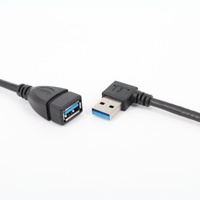 Kabel Ekstensi USB 3.0 Male ke Female High-Speed Elbow dengan Konduktor Tembaga untuk Transfer Data