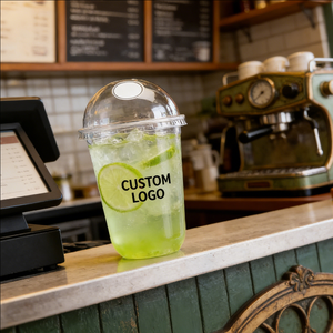 Gobelet à thé au lait Boba en plastique à paroi simple personnalisé de 15 oz, 90 mm, transparent, pour les boutiques de thé au lait - Product Image 4