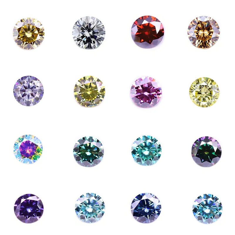 Xingyao 보석 그라 인증 화이트 VVS D EF GH 색상 블랙 핑크 옐로우 모사 나이트 다이아몬드 느슨한 돌 0.5-3ct 색상 모사 나이트