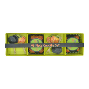 Set di 48 Cupcake per Halloween, con Scritta 'Happy Halloween' e Decorazioni a Forma di Zucca per Feste - Product Image 1