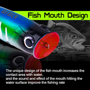 Leurre de pêche <span class=keywords><strong>Popper</strong></span> FJORD imprimé 120 mm 45 g en plastique ABS dur artificiel 3D pour eau douce et eau salée, rivière et lac, avec hameçons - Product Image 4