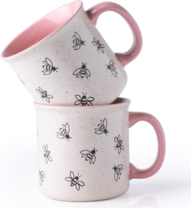 High Quality <b>Cheap</b> Big Ceramic Coffee Mug Multi-Color Bee Design Good Price Direct Factory Supply Porcelain Reusable Food Safe - Product Image 4