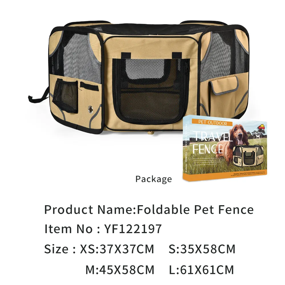 Gros Chien Clôture Personnalisé Grand Camping En Plein Air Voyager Pliable 600d Oxford Tissu Cage Pour Animaux De Compagnie Chien Clôture