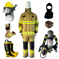 Pakaian Pelindung Pemadam Kebakaran Jaket Celana Pemadam Kebakaran Tahan Api Peralatan Pemadam Kebakaran Helm Sarung Tangan