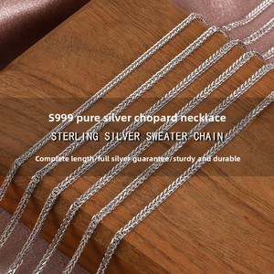 Collana a Catena Chopin JINSEO in <span class=keywords><strong>Argento</strong></span> 999 Placcato Oro, Unisex Minimalista per Uso Quotidiano - Product Image 5