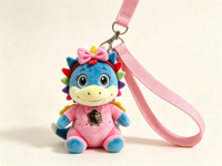 Porte-clés en peluche dinosaure mignon, jouet en peluche doux en coton, taille personnalisée pour pendentif de sac à dos, cadeau d'anniversaire
