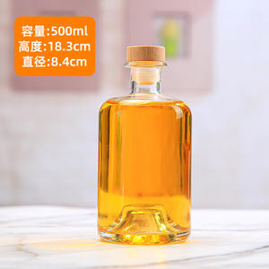 Groothandel Helder Glas Wijn & Sterke Drank Flessen 100Ml 250Ml 375Ml 500Ml Maat Kurk Voor Wodka Whisky Wijn Glazen Container Verpakking - Product Image 3