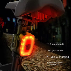 Feu arrière de vélo LED ABS ultra-lumineux rechargeable étanche IPX4 5 modes pour la sécurité cycliste - Product Image 2