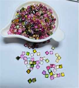 Pierre de naissance à facettes carrée en tourmaline colorée, pierre lâche coupe princesse, pierre précieuse à facettes pour bijoux - Product Image 3