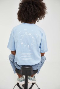 Imperio Shop T-shirt unisexe décontracté en coton doux et respirant, coupe ample et décontractée, surdimensionné, avec col rond, bleu pour homme - Product Image 3