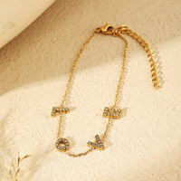 Cadeau personnalisé, bijoux uniques avec lettre personnalisée, bracelet en acier inoxydable plaqué or 18 carats avec pendentif lettre LOVE sertie de diamants pour femmes