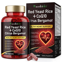 Acentiallabs Complexe de Riz Rouge Fermenté et CoQ10 à la Bergamote Citrique en Capsules – Complément Antioxydant pour la Santé Cardiaque des Hommes et des Femmes