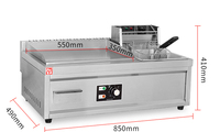 Plaque de cuisson électrique professionnelle en acier inoxydable pour bœuf, porc et viande, type Teppanyaki, avec friteuse intégrée, prix de gros