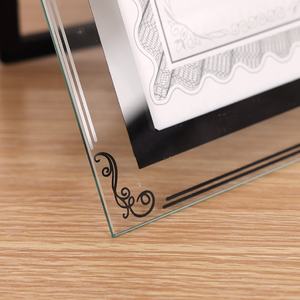 A4ガラス証明書フレームクリスタルフォトフレーム透明クリスタルゴールド/シルバー/ブラック5X7ガラス写真フレーム - Product Image 4