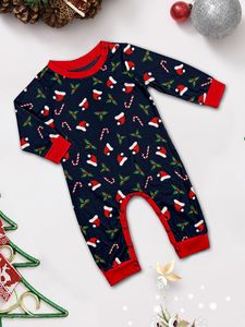 Pyjama d'automne en polaire imprimé pour parents et enfants, avec taille élastique et logo lettre sur le devant, vêtements d'intérieur - Product Image 5