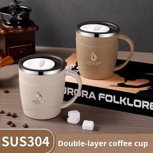 Regalos Empresariales, Vaso Térmico de Viaje para Oficina de 500 ml/17 oz, Taza de Café de Acero Inoxidable 304 con Tapa para Agua, Té y Leche - Product Image 2