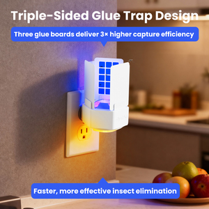 <span class=keywords><strong>Piège</strong></span> à mouches d'intérieur en gros, plaque collante 3 faces, lampe LED de bureau rechargeable USB-C, <span class=keywords><strong>piège</strong></span> à mouches et insectes volants pour usage domestique - Product Image 2