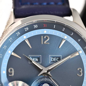 Reloj de Pulsera Profesional Mecánico Automático de Alta Calidad con Caja de Acero Plateado, Triple Fecha, Esfera Azul y Diseño Celestial Lunar para Hombre - Product Image 2