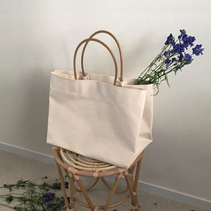 Minimalist Canvas Tote Bag Off White Large Capacity Zipper Closure Women's Shopping Handbag Summer 2020 Style - Product Image 1