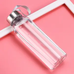 500ml Creative glass custom LOGO car glass water bottle daily necessities advertising gift bottle wholesale with lid