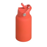 Bouteille d'eau écologique isotherme en acier inoxydable avec paille, 650 ml et 1000 ml, personnalisable avec logo