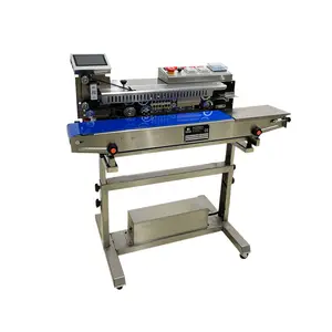 Professional continuous Plastic bag Heat Sealing Vacuum &nitrogen filling & ink jet printing 3 1in 1 sealing machine FRM150NV/S