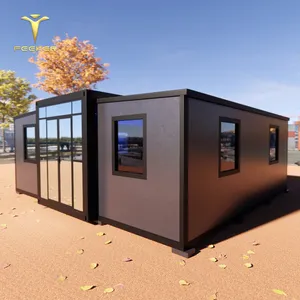 Expanding Living Container Made From Shipping Containers And Glass For A Tiny House Experience.
