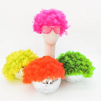 YACHEN 70s 80s 90s Costume de fête coloré moelleux néon fête Clown perruque pour hommes femmes Mardi Gras Costume Party Favors