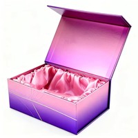 Boîtes d'emballage de luxe pour extensions de cheveux roses avec logo estampé et satin rose pour entreprises de vente en gros de produits capillaires, biodégradables