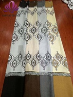 Rideau en tissu de bambou de haute qualité de 2,8 m avec motif jacquard imprimé poussière d'or, revêtement PVC, décoration de fenêtre personnalisée