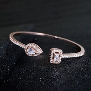 Hot Bán Tùy Chỉnh Có Thể Điều Chỉnh Bangle Vòng Đeo Tay Nước <span class=keywords><strong>Drop</strong></span> <span class=keywords><strong>Cubic</strong></span> <span class=keywords><strong>Zircon</strong></span> Kim Cương Cuff Bangle Vòng Đeo Tay - Product Image 3