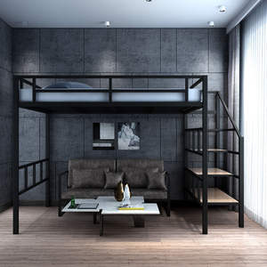 <span class=keywords><strong>Lit</strong></span> mezzanine pour dortoir au design moderne avec espace libre pour table et canapé avec petit rangement sous l'<span class=keywords><strong>escalier</strong></span> utilisé pour le dortoir scolaire - Product Image 2