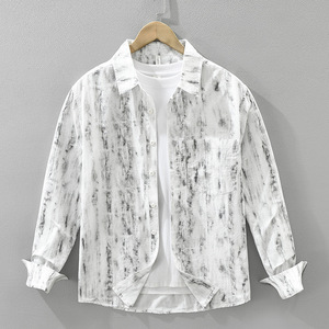 เสื้อเชิ้ตแขนยาวสำหรับบูติคสำหรับผู้ชายเสื้อเชิ้ตลำลองผูกย้อมสีสั่งทำได้ - Product Image 1