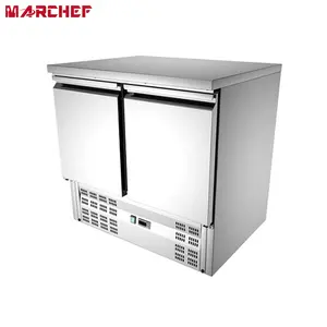CE free standing stainless steel 304 250L commercial restraint refrigerator display salad fridge bar