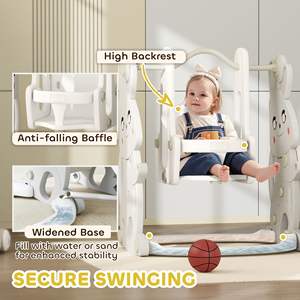 Perlengkapan Bermain Anak Luar Ruangan Perosotan Plastik dan Ayunan Perosotan Set Peralatan Bermain Dalam Ruangan untuk Bayi dan Anak-Anak - Product Image 4