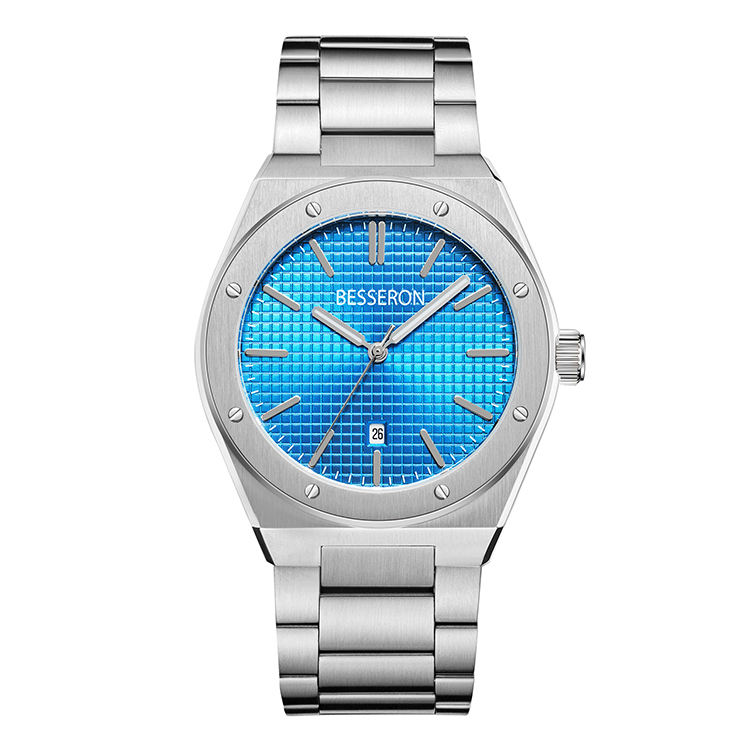 Silver Band Blue Dial
