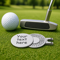 Marqueur de balle de golf personnalisé avec clip pour chapeau, outil de réparation de divots magnétique en métal, cadeau gravé personnalisé, accessoire de golfeur, vente en gros