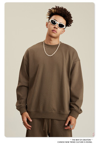 เสื้อสเวตเชิ้ตคอกลมโอเวอร์ไซส์สำหรับผู้ชาย ผ้าฝ้าย 100% เฟรนช์เทอร์รี่ ระบายอากาศได้ดี สวมใส่สบาย พิมพ์ลายโลโก้ด้านหน้า ทรงปกติ เหมาะสำหรับใส่ในฤดูใบไม้ร่วง - Product Image 2