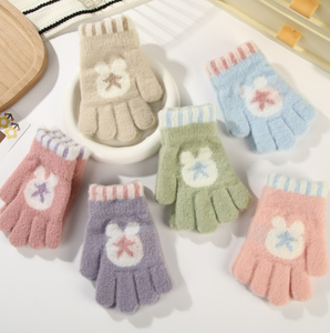 <span class=keywords><strong>Gants</strong></span> tricotés en jacquard pour bébé, motif <span class=keywords><strong>Mickey</strong></span> et étoiles, en velours de vison doux et chaud, résistants au froid, pour l'extérieur en hiver - Product Image 1