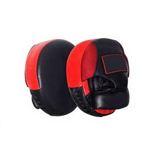 <b>Focus</b> <b>Pad</b> Training Punching Mitts Black Red Leather Lace-Up Breathable Martial Arts Sparring Gear - Product Image 1