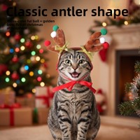 Serre-tête de Noël personnalisé avec logo pour animaux de compagnie, en gros, avec bois de cerf, accessoires de tête pour chats et chiens, bois de renne festifs, costume de chiot, fournitures en vrac