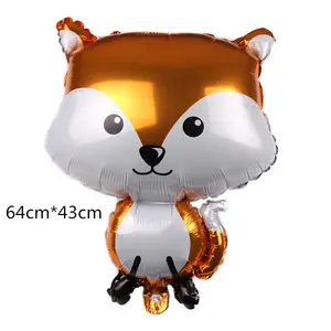Yeni tasarım orman hayvan folyo balon karikatür Panda baykuş rakun kirpi tilki sincap folyo balon çocuk oyuncak mutlu doğum günü için