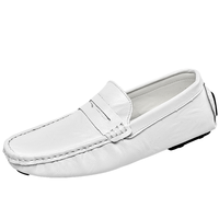 Espadrilles à semelle souple antidérapante en EVA, mocassins d'été et de printemps, taille 38-47, blanc, noir, cuir microfibre pour hommes