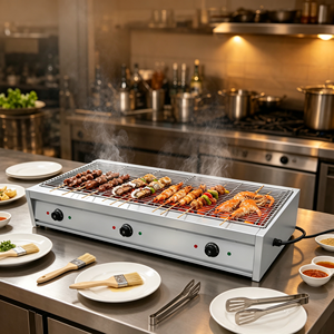 Parrilla eléctrica comercial de sobremesa sin humo para interiores, equipo de barbacoa, asador de mariscos para aros de calamar, cangrejo y camarones - Product Image 2