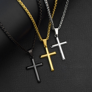 Collar con Colgante de Cruz Cristiana de Béisbol Yoosteel, 2 Piezas, Acero Inoxidable, Versículo Bíblico, Cadena de Bambú de <span class=keywords><strong>22</strong></span> Pulgadas, Regalo Religioso para - Product Image 2