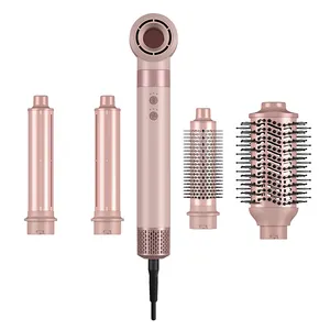 Beauty Salon Air Styler Volumizer Hair Straightening 5 in 1 Hot Air Brush Curling Iron Electric Volumizing Hair Blow Dryer Set